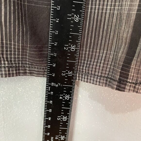 PrAna Shirt‎ Mens XL Gray Plaid Organic Cotton Blend Front Pocket Performance - Picture 7 of 11